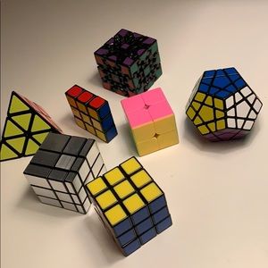 Rubik’s cube and other puzzle toys.